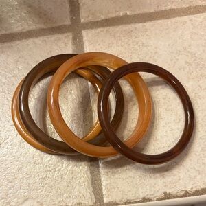 Set of Four Brown and Tan Bangles